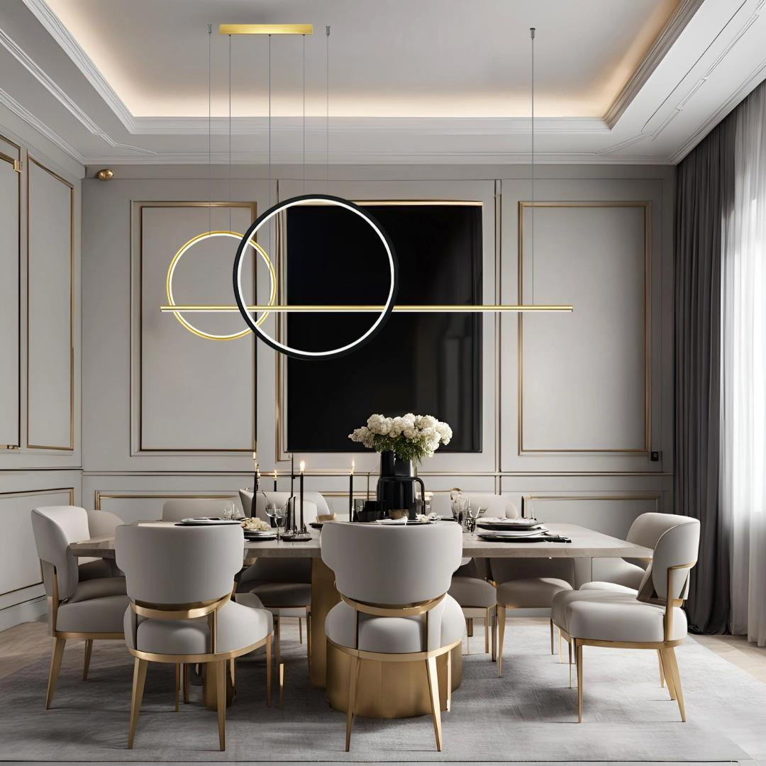 Lampa wisząca Linea No.4 60/40cm złotoczarna 4k - obrazek 5