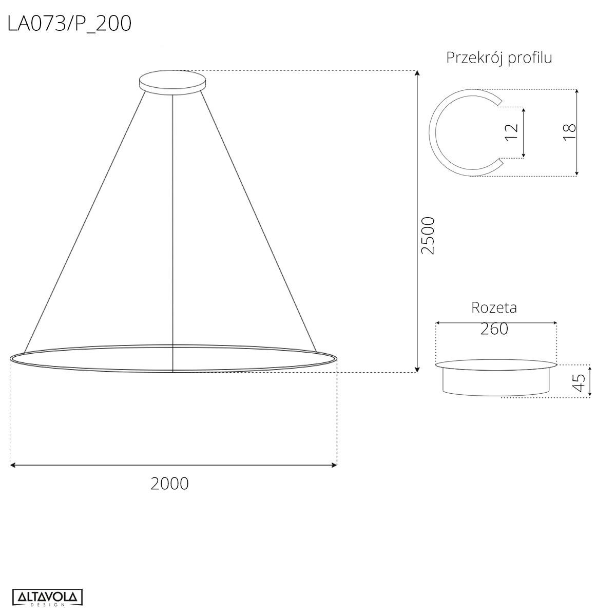 Lampa wisząca Ledowe Okręgi No.1 200cm 3k czarna Dali - obrazek 4
