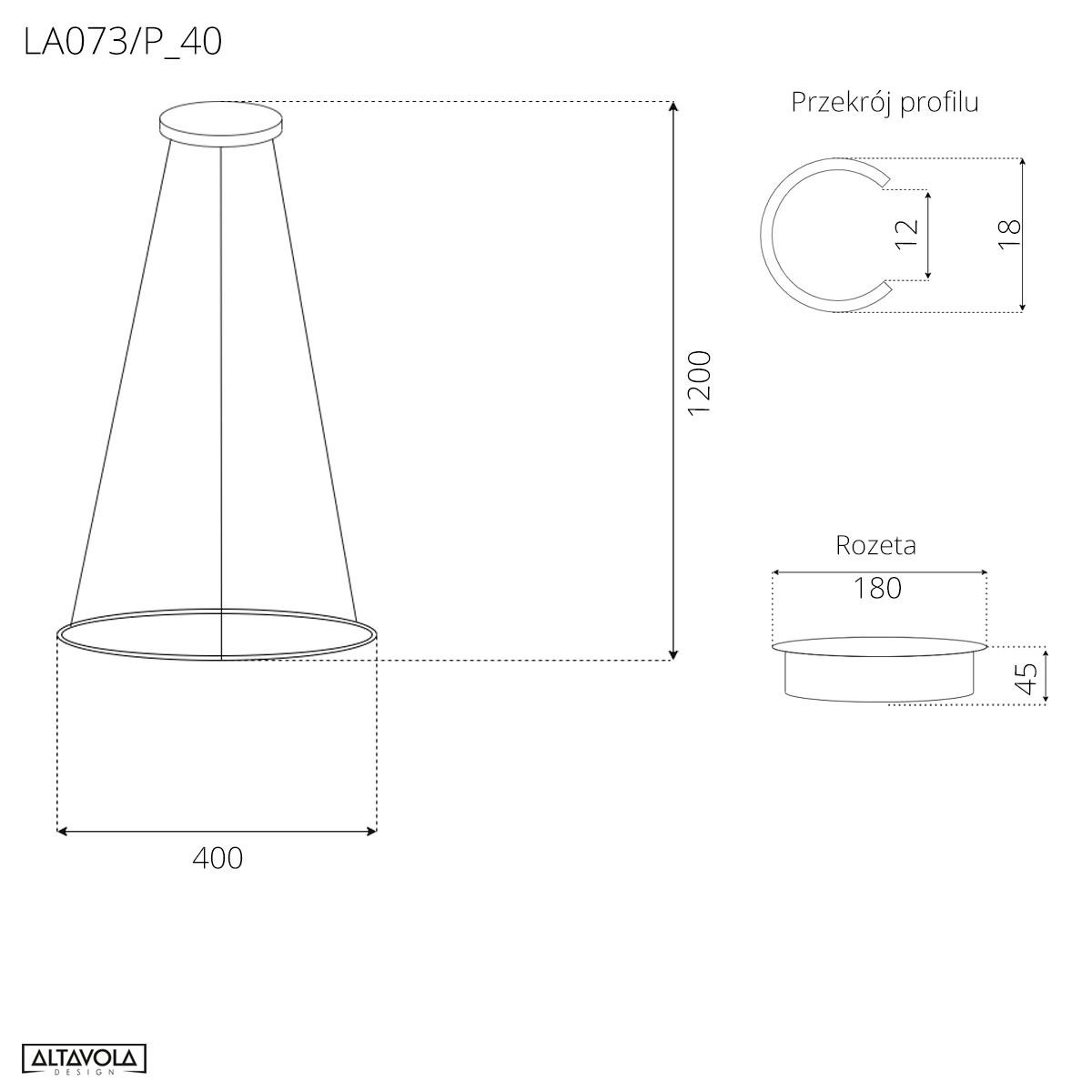 Lampa wisząca Ledowe Okręgi No.1 40cm 3k srebrna Dali - obrazek 3