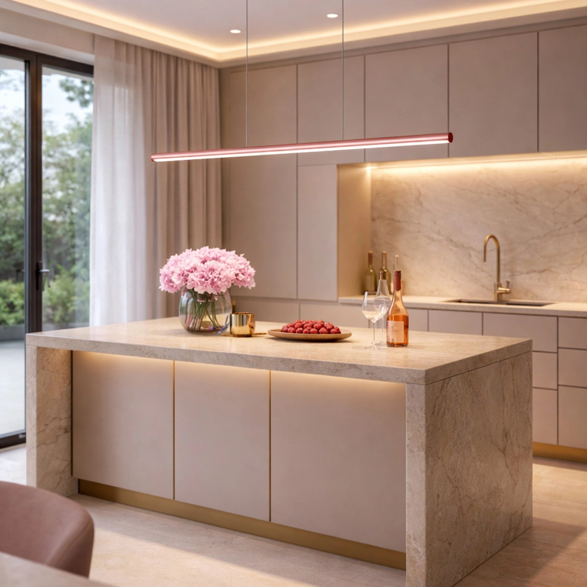 Lampa wisząca Linea No.1 120cm 4k różowo złota Dali - obrazek 4