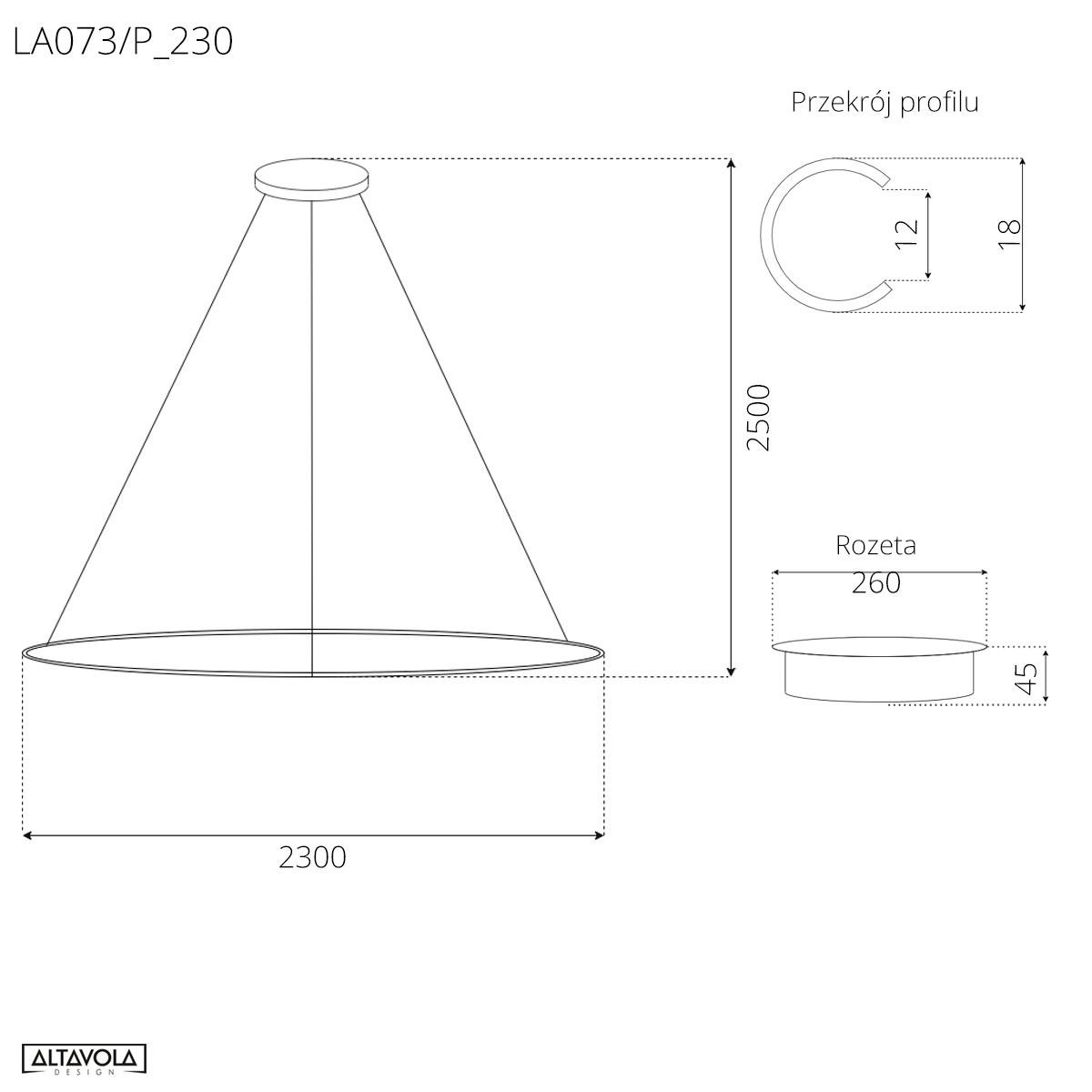 Lampa wisząca Ledowe Okręgi No.1 230cm 2700k czarna Dali - obrazek 4