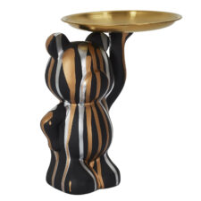 Figurka Deco Bear z tacą czarna ( Rozmiar: uniwersalny )