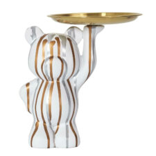 Figurka Miś z tacą do przechowywania biała ( Rozmiar: uniwersalny )