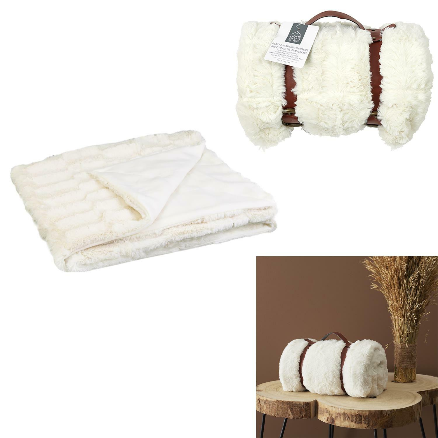 Koc Furry 120x150cm biały z uchwytem ( Rozmiar: uniwersalny ) - obrazek 8