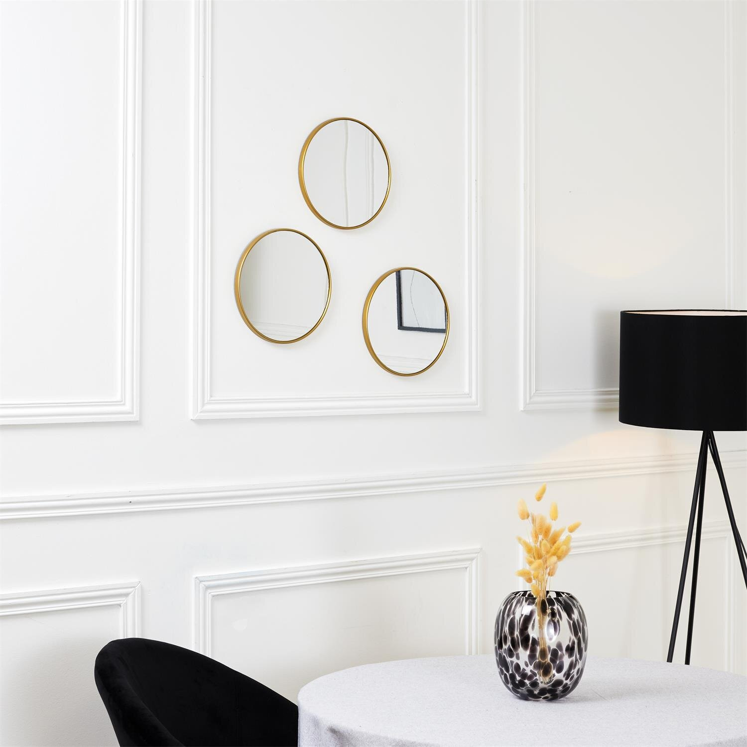 Zestaw 3 luster Toronto złotych, okrągłych 26cm ( Rozmiar: uniwersalny ) - obrazek 3