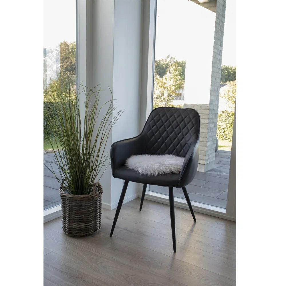 Poduszka na krzesło futerko jagnięce beżowe 35 cm okrągła do salonu House Nordic - obrazek 3