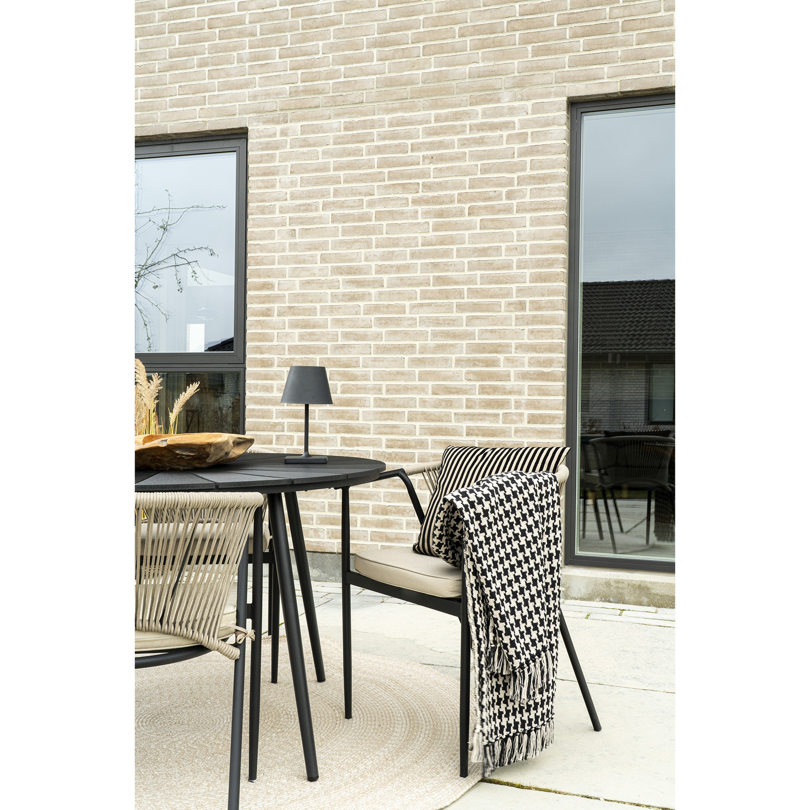 Pled Side bawełniany czarno‑biały 130x180 klasyczny do salonu - obrazek 6