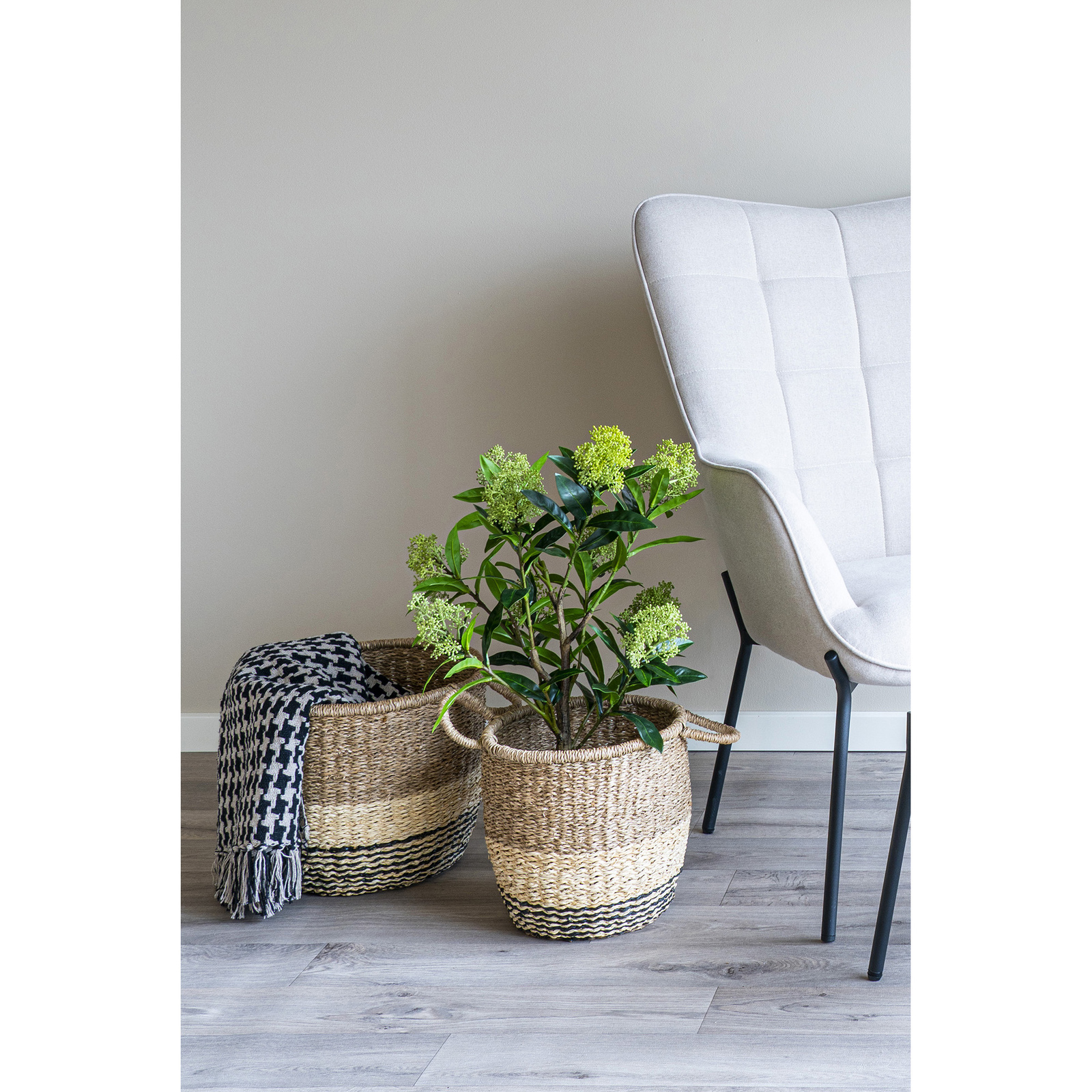 Pled Side bawełniany czarno‑biały 130x180 klasyczny do salonu - obrazek 8