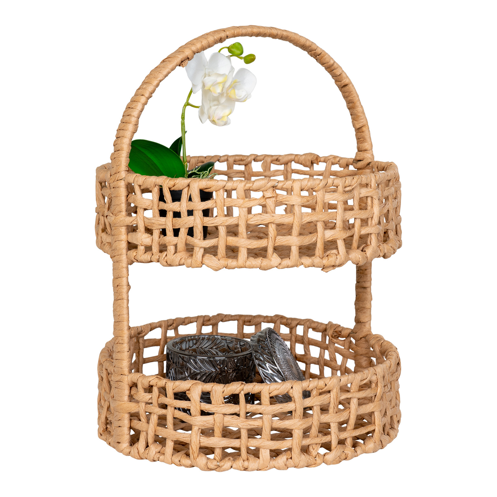 Organizer Anadia kosz dekoracyjny boho z uchwytem z papieru do salonu 39 cm ( Rozmiar: uniwersalny ) - obrazek 4