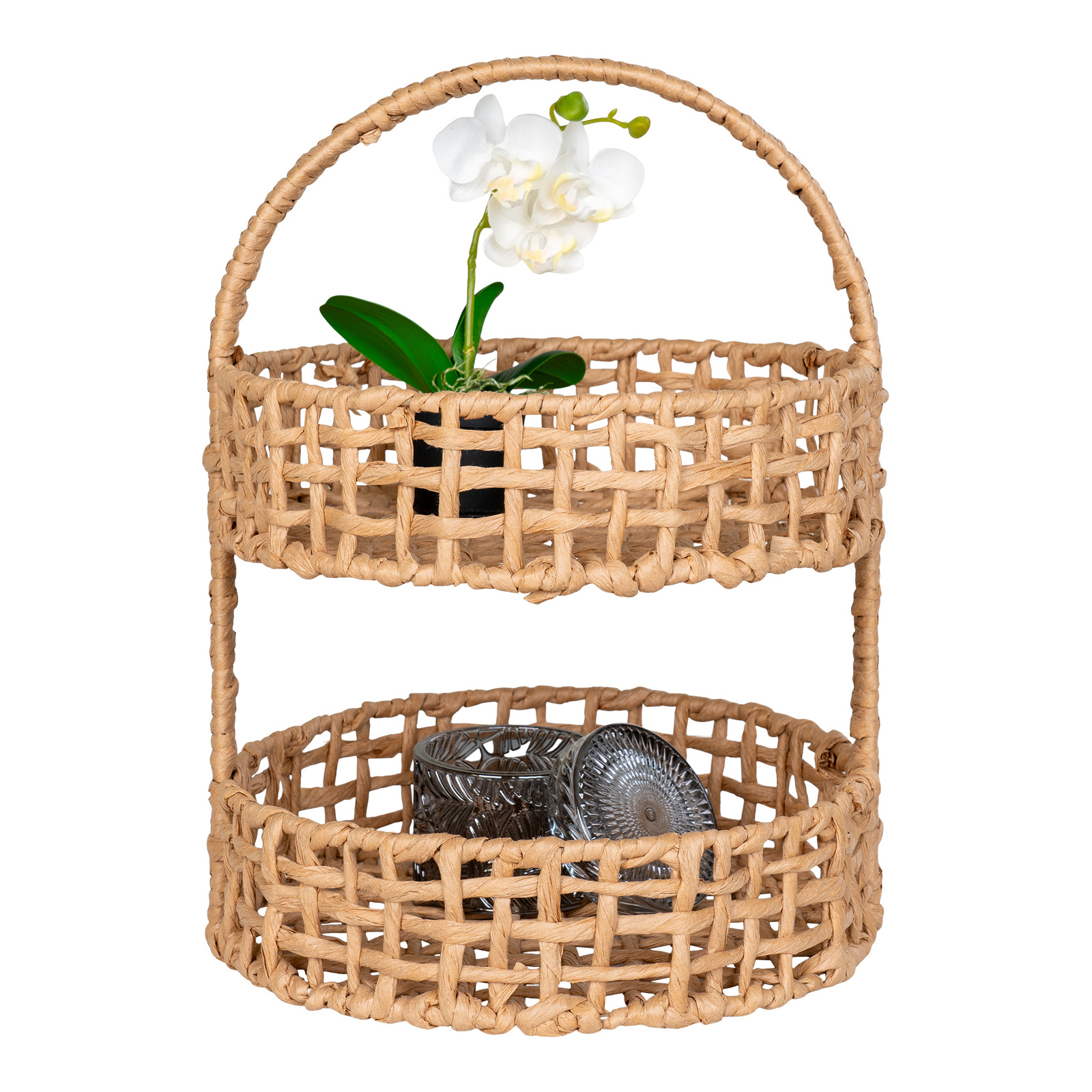 Organizer Anadia kosz dekoracyjny boho z uchwytem z papieru do salonu 39 cm ( Rozmiar: uniwersalny ) - obrazek 5