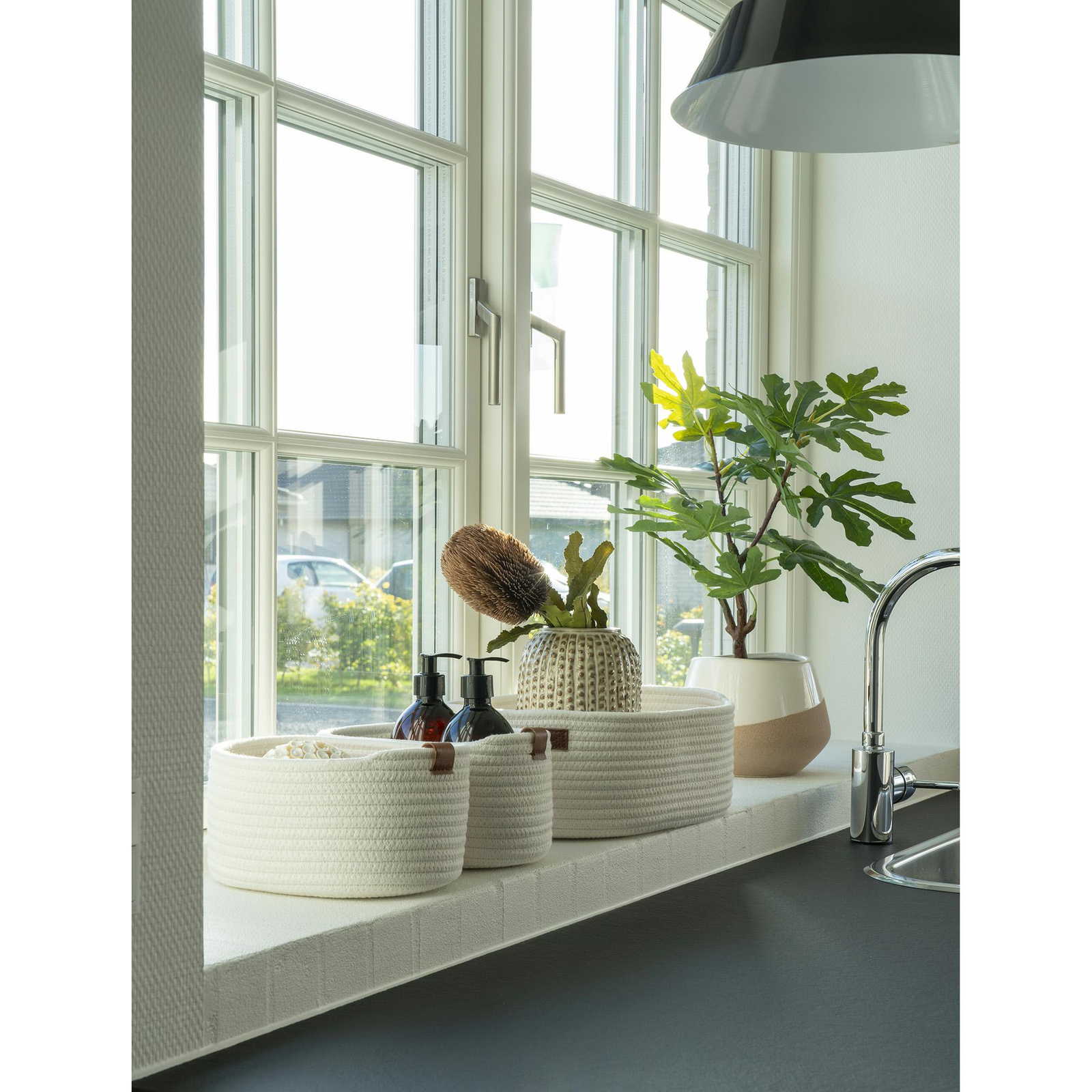 House Nordic Jarana zestaw 3 koszy dekoracyjnych bawełnianych do przechowywania ( Rozmiar: uniwersalny ) - obrazek 4