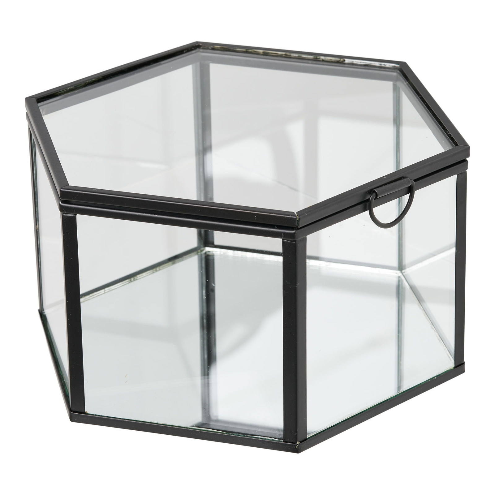 Zestaw 2 pudełek ozdobnych Torpe szkło i metal przezroczyste czarne ( Rozmiar: uniwersalny ) - obrazek 5