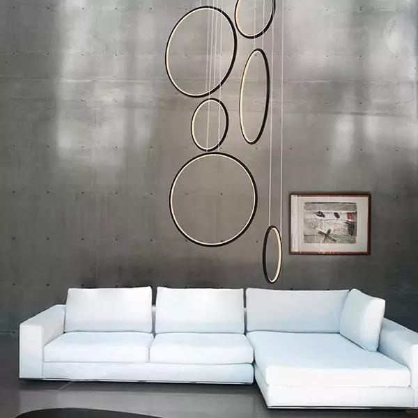 Lampa wisząca Ledowe Okręgi No.8 czarny 90cm 4k - obrazek 6