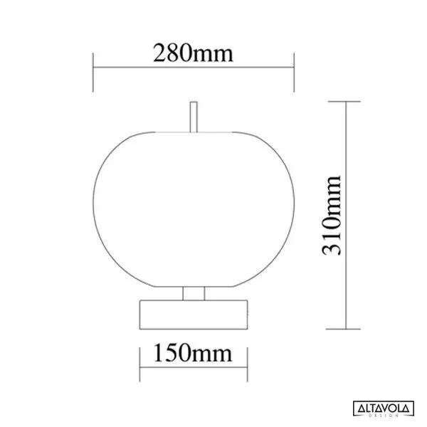 Złota lampa stołowa LED Apple T - obrazek 8