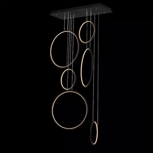 Lampa wisząca Ledowe Okręgi No.8 czarny 90cm 3k - obrazek 3