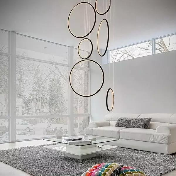 Lampa wisząca Ledowe Okręgi No.8 czarny 90cm 3k - obrazek 5