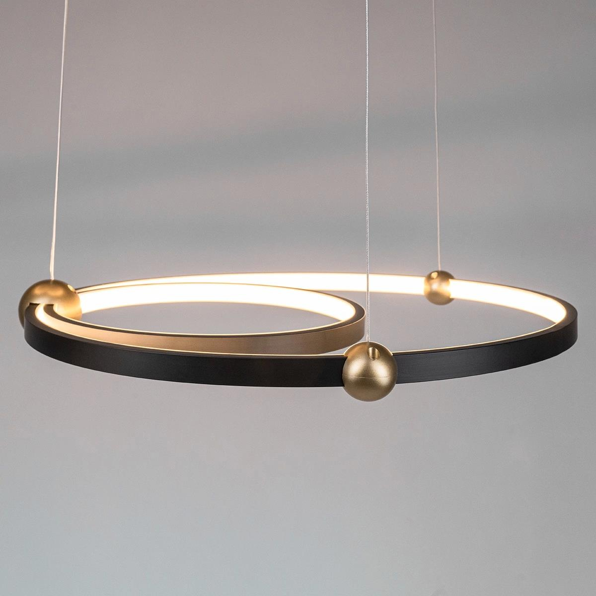 Ledowa Lampa wisząca Aurora No.2 50cm 3k czarna - obrazek 4