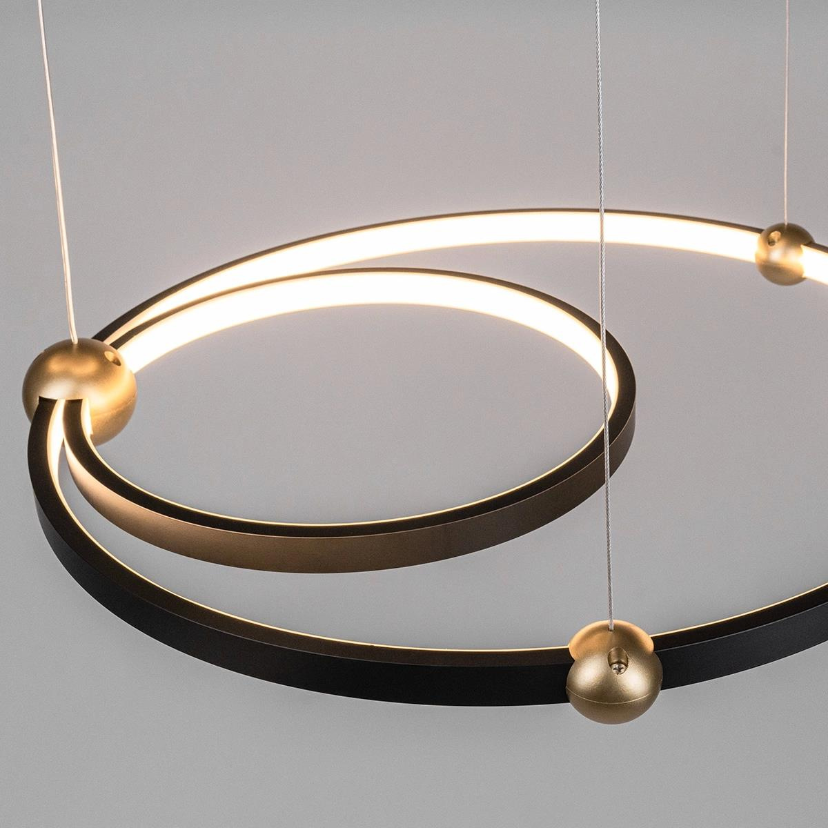 Ledowa Lampa wisząca Aurora No.2 50cm 3k czarna - obrazek 6