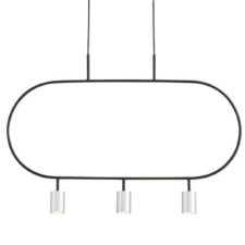 Lampa wisząca 2 punktowa srebrno czarna Luna 3-SL