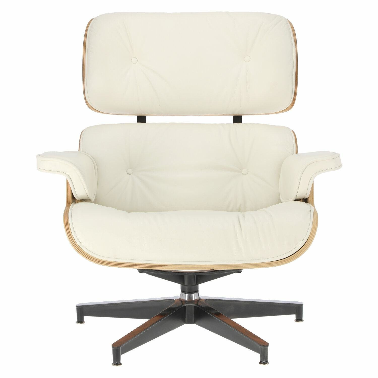 Fotel Vip z podnóżkiem biały/rosewood/ srebrna baza ( Rozmiar: uniwersalny ) - obrazek 13