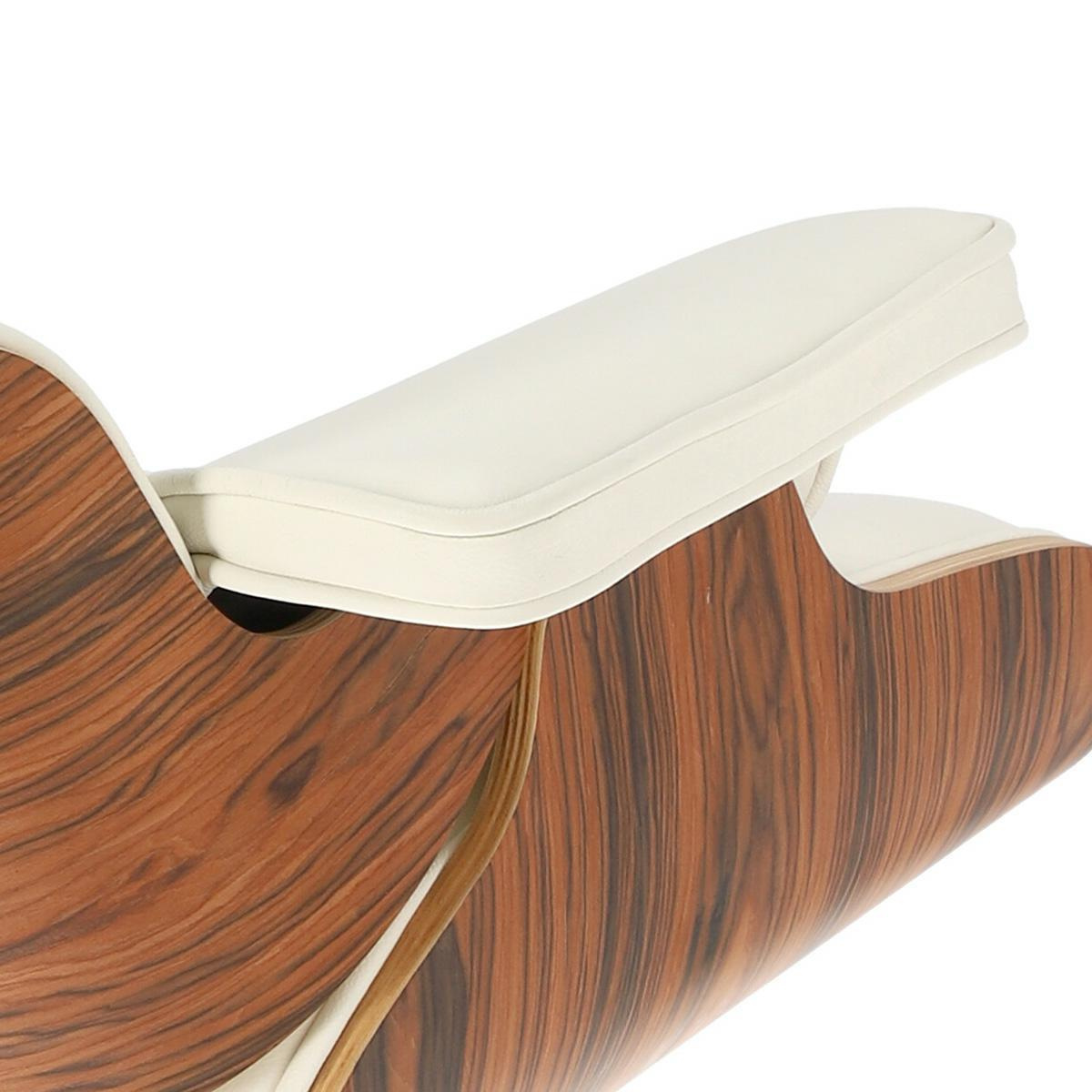 Fotel Vip z podnóżkiem biały/rosewood/ srebrna baza ( Rozmiar: uniwersalny ) - obrazek 17