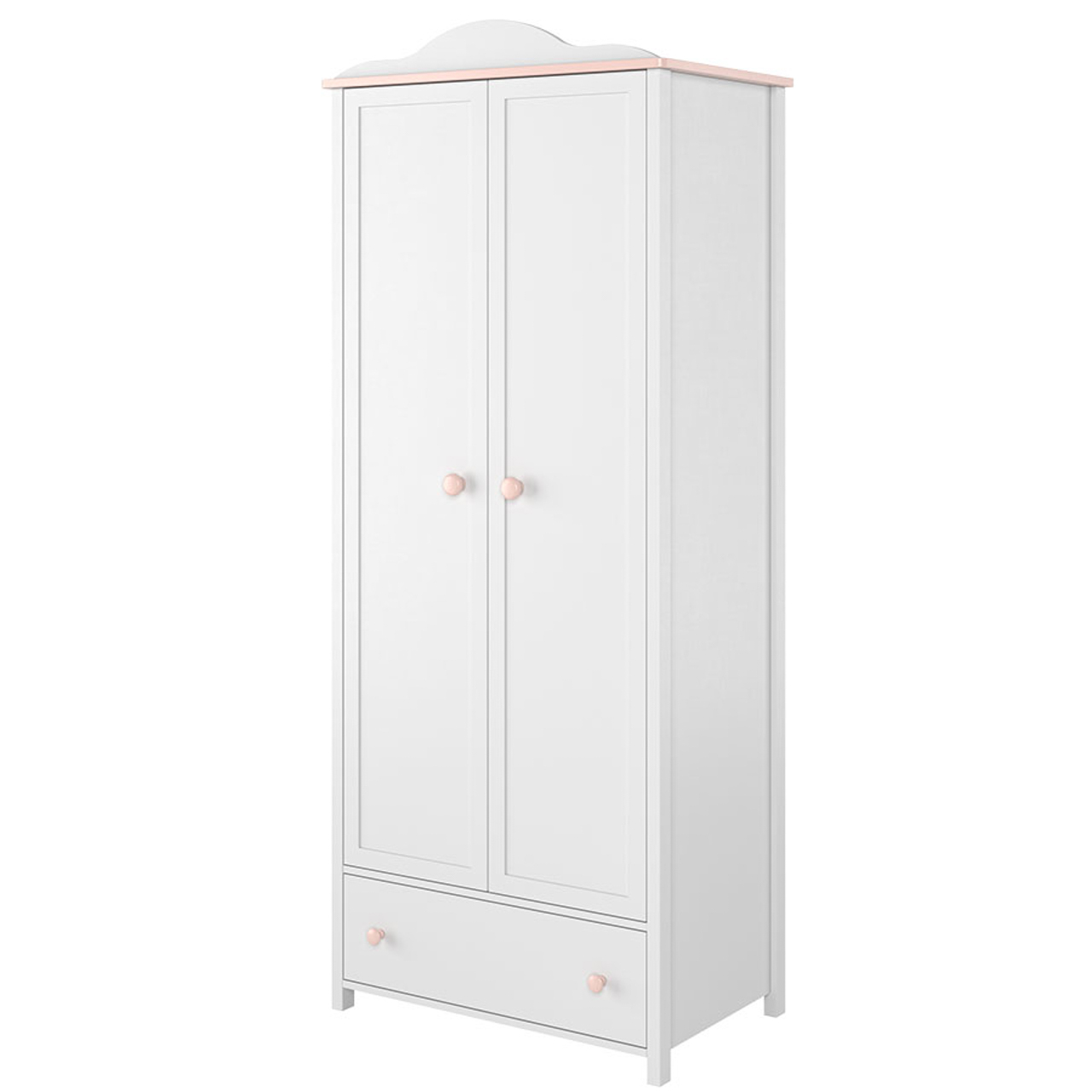 Szafa 2D biały/różowy LUNA LN01
