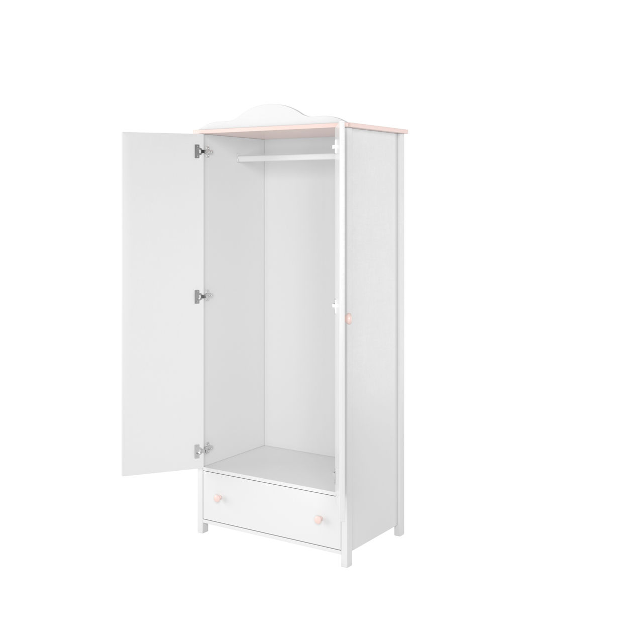 Szafa 2D biały/różowy LUNA LN01 - obrazek 3