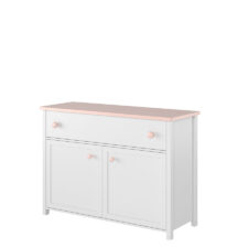 Komoda 2D1S biały/różowy LUNA LN05