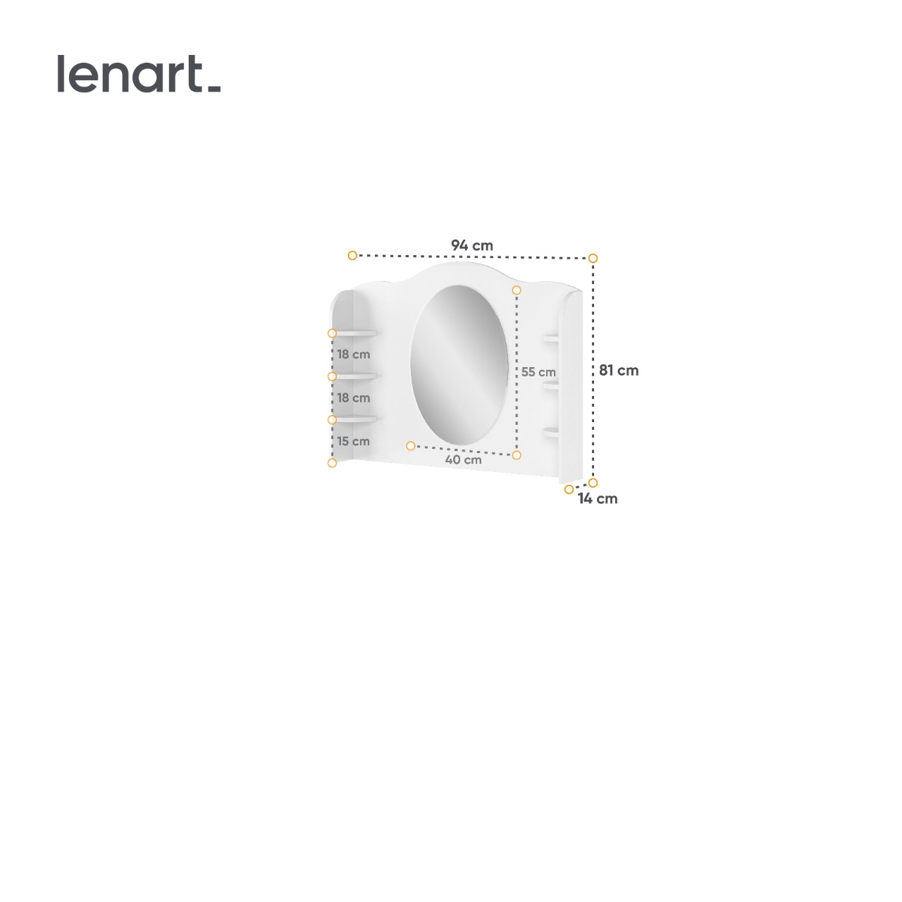 Toaletka biały/różowy LUNA LN06 - obrazek 3