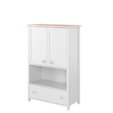 Komoda 2D1S biały/różowy LUNA LN11