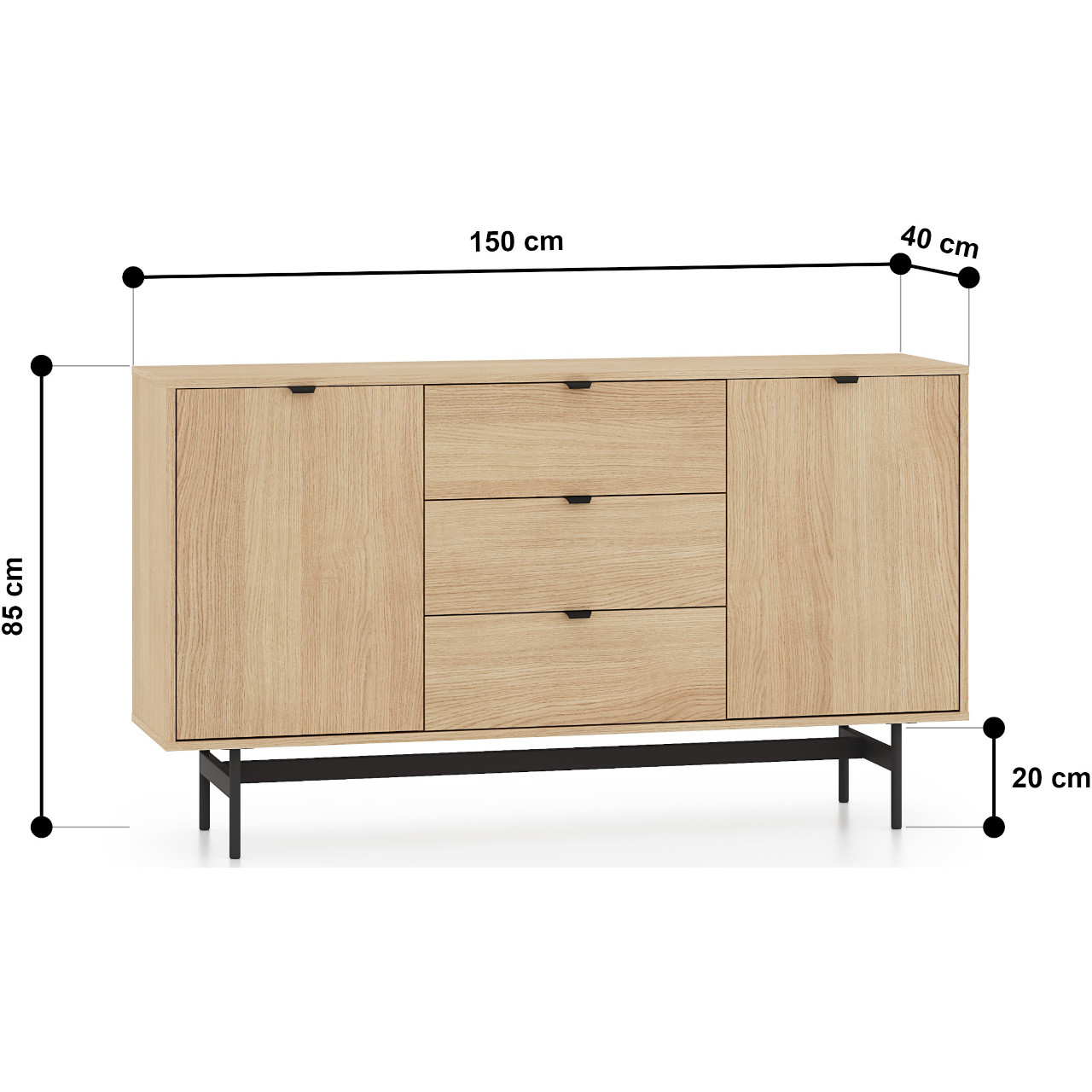 Komoda SARGAS 05 dąb mavelie - obrazek 5