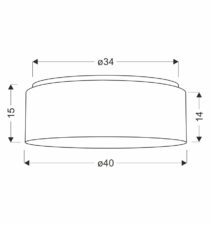 SALUT lampa sufitowa 40 2x40W E27 abażur beżowy
