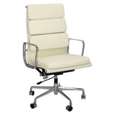 Fotel biurowy CH2191T biała skóra chrom ( Rozmiar: uniwersalny )