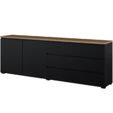 Komoda MUDO 28 czarny / dąb mauvella