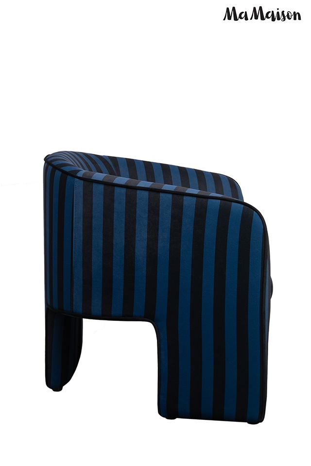 MaMaison fotel JOLIE niebieski / czarny - obrazek 4