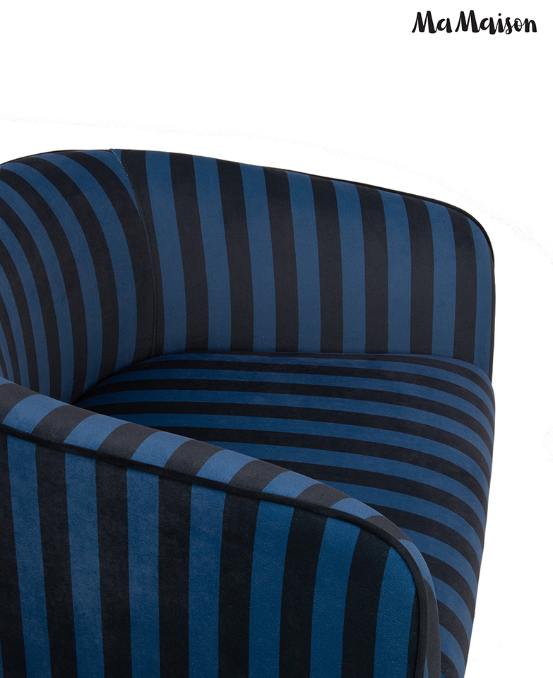 MaMaison fotel JOLIE niebieski / czarny - obrazek 6