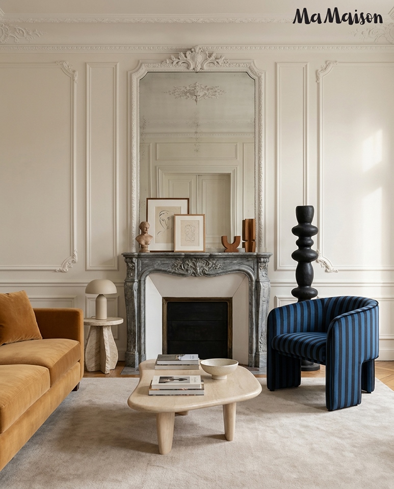 MaMaison fotel JOLIE niebieski / czarny - obrazek 8