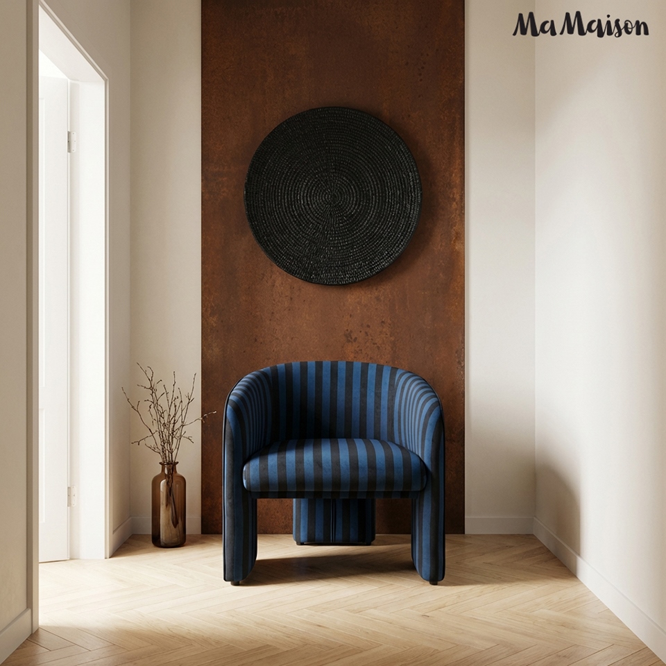 MaMaison fotel JOLIE niebieski / czarny - obrazek 9