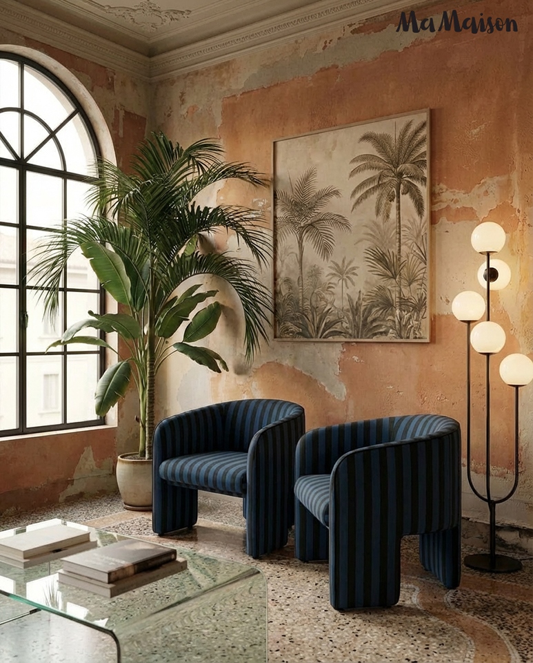 MaMaison fotel JOLIE niebieski / czarny - obrazek 10