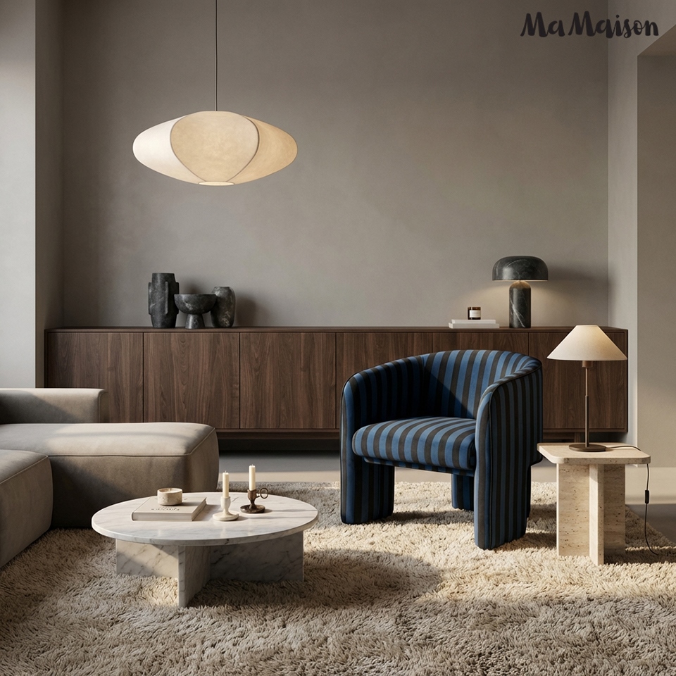 MaMaison fotel JOLIE niebieski / czarny - obrazek 11