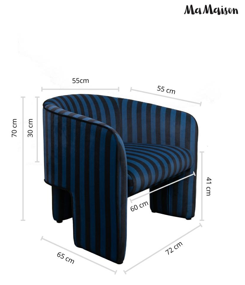 MaMaison fotel JOLIE niebieski / czarny - obrazek 12