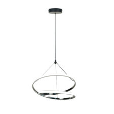 LOCO lampa wisząca czarny+chromowy 30W LED 3000, 4000, 6000K osłonka biała