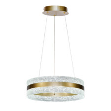 CASTILLO 40 lampa wisząca złoty 24W LED 3000, 4500, 6500K kryształki bezbarwne
