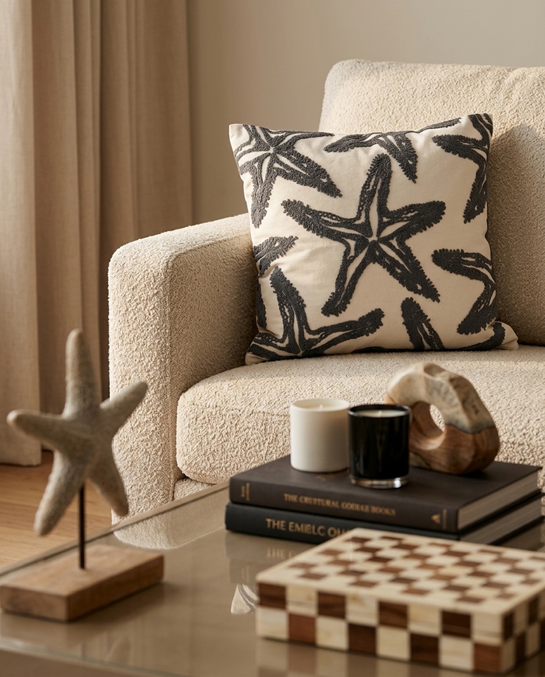 Poduszka dekoracyjna SHP STARFISH beżowa / szara - obrazek 5