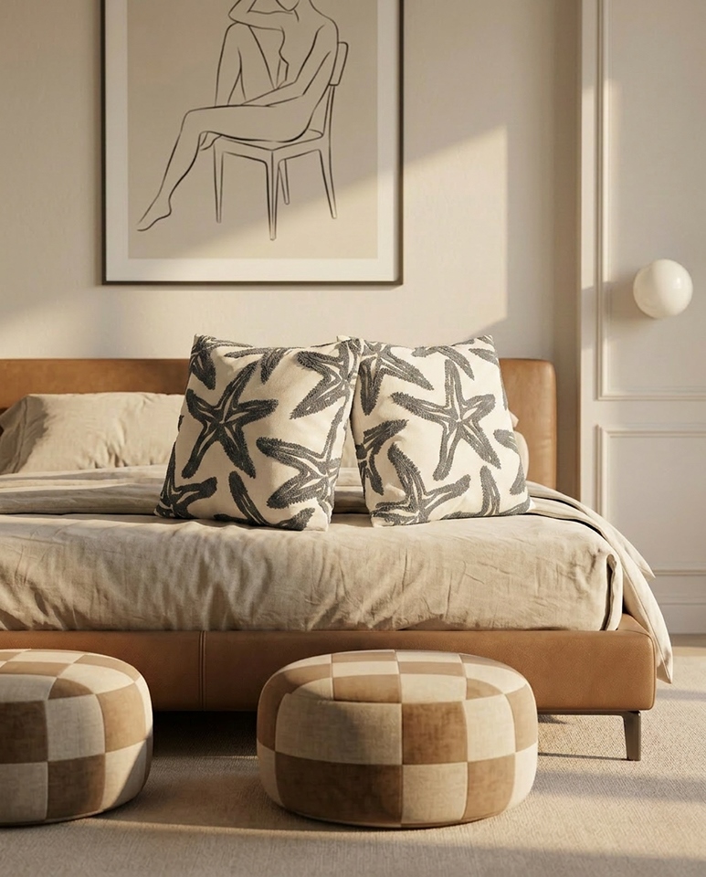 Poduszka dekoracyjna SHP STARFISH beżowa / szara - obrazek 6