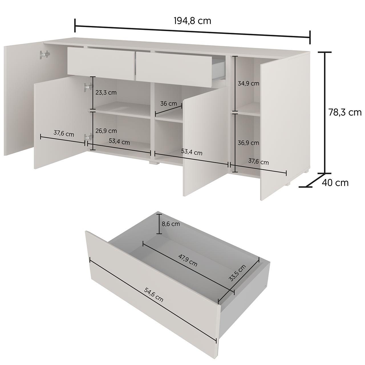 Komoda PROXIMA 47 biała - obrazek 6