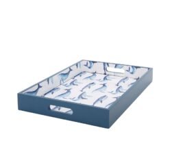 Taca dekoracyjna SHP WHALE niebieska / biała