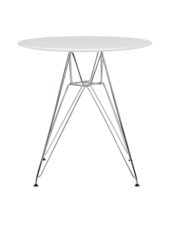 Stół DSR FI 70 biały - blat MDF, podstawa chromowa