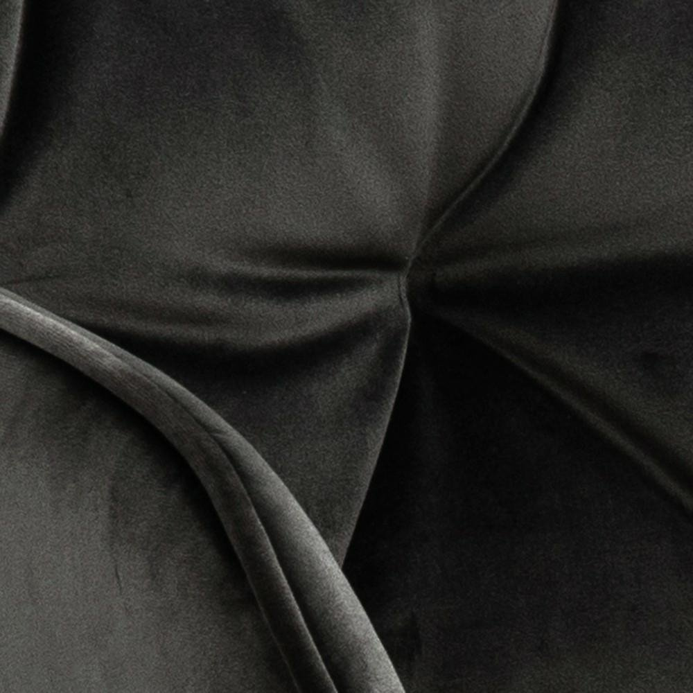 Krzesło tapicerowane Brooke Actona welurowe ciemnoszare z podłokietnikami muszelka - obrazek 6