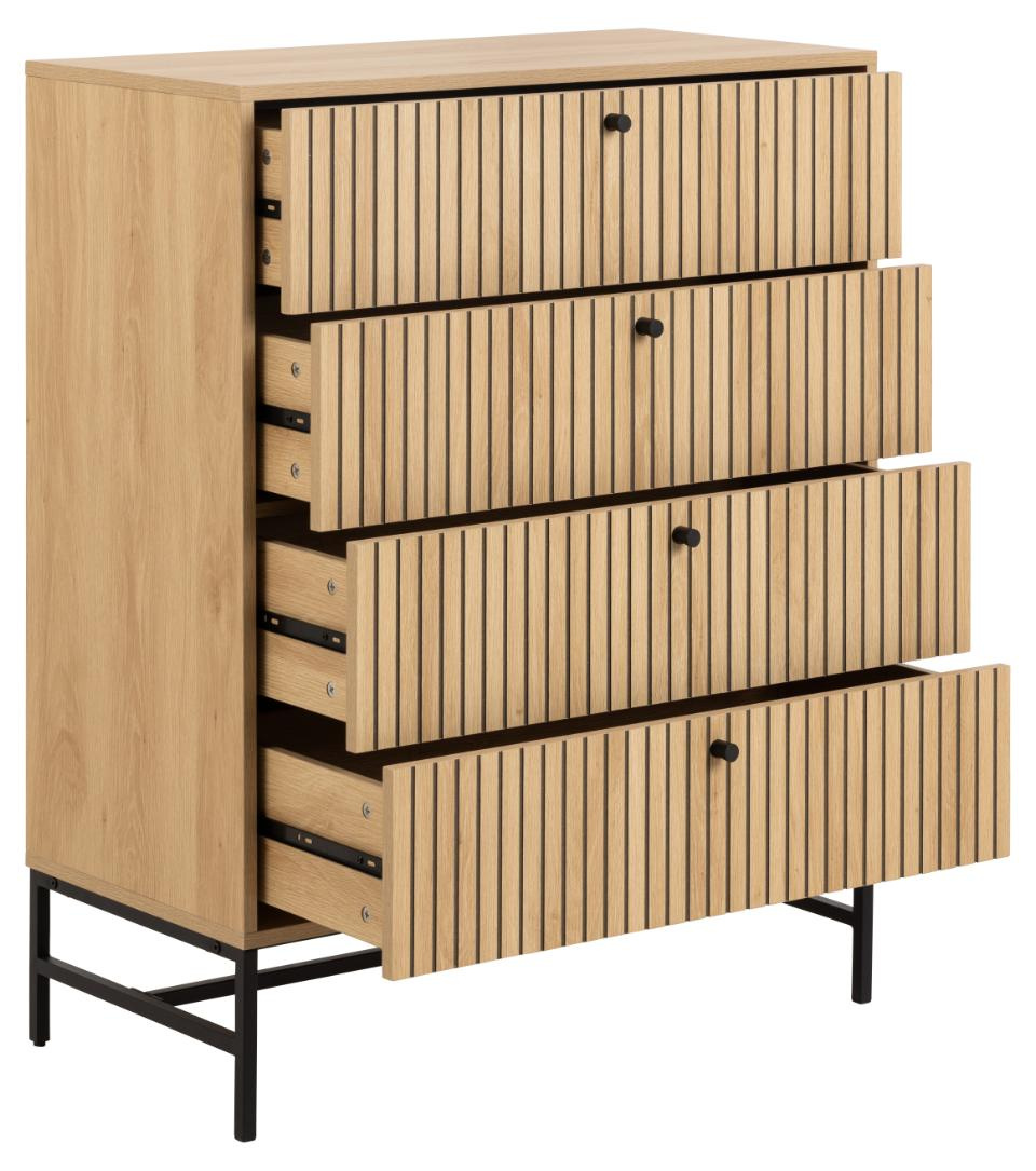 Komoda Albany 4 szuflady dąb naturalny - obrazek 4